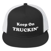 Keep On Truckin' - White | High Quality Embroidered Trucker Hat
