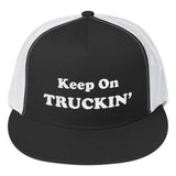 Keep On Truckin' - White | High Quality Embroidered Trucker Hat